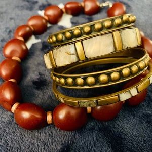 Hawaii style necklace and bangle set